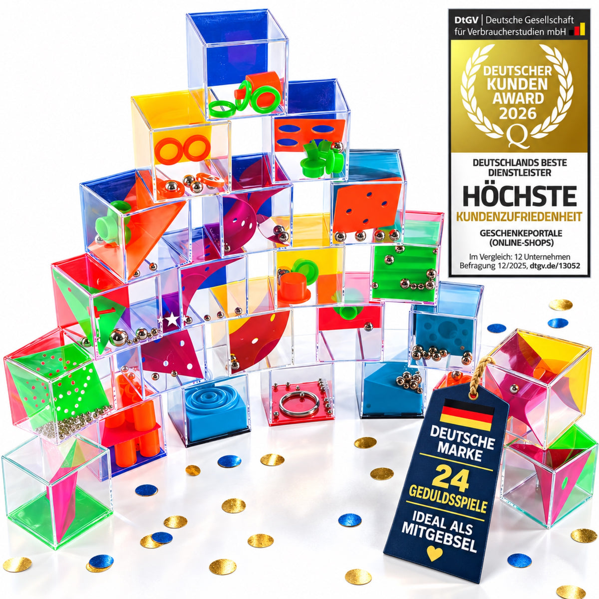 24 Mini Geduldsspiele als Mitgebsel, Deutsche Marke und Deutscher Kunden Award 2026