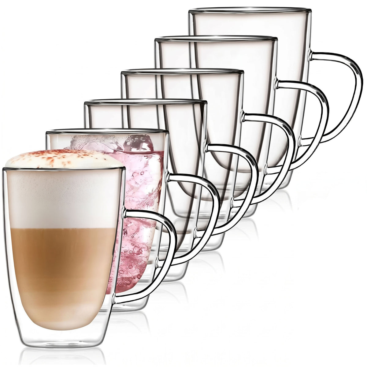 Doppelwandige Thermo-Tasse aus Glas 300ml - Hitzebeständig