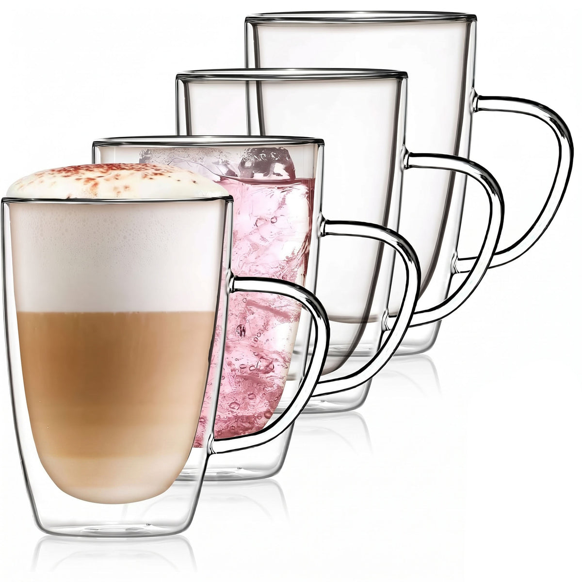 Doppelwandige Thermo-Tasse aus Glas 300ml - Hitzebeständig
