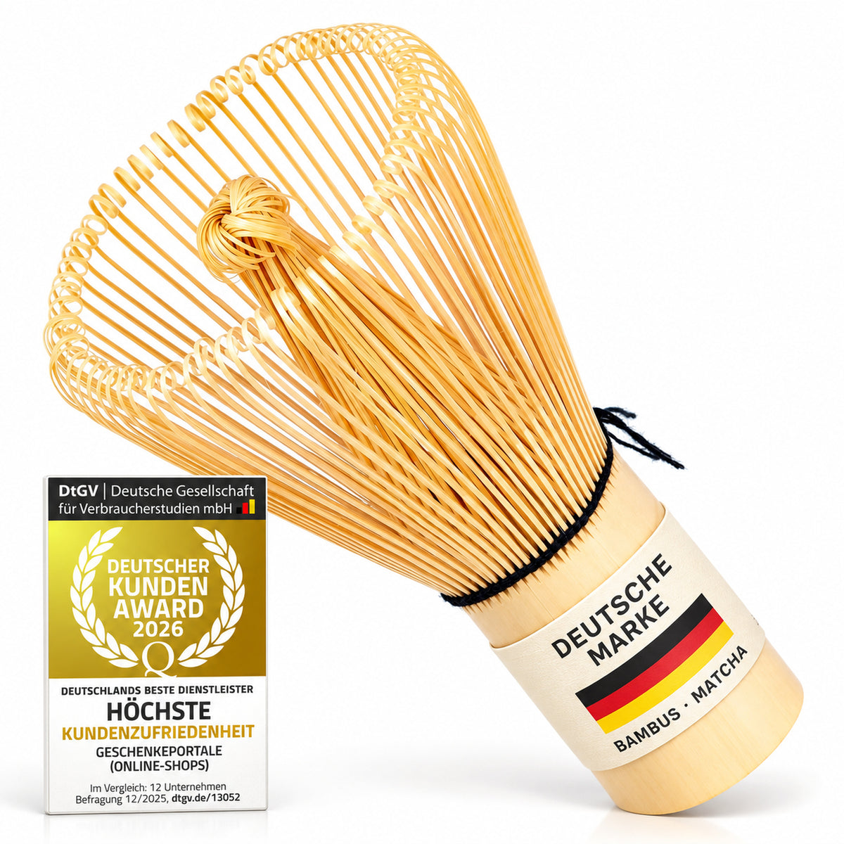 Matcha-Besen Chasen aus Bambus, 100 Borsten