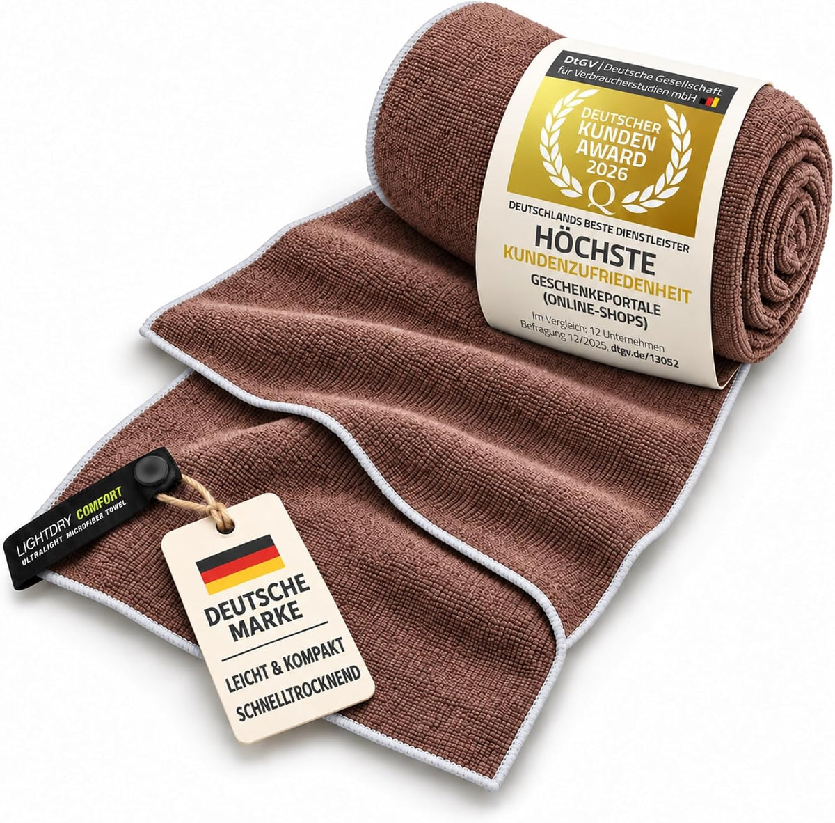 Reisehandtuch Braun S 60x30 ohne Prüfengel