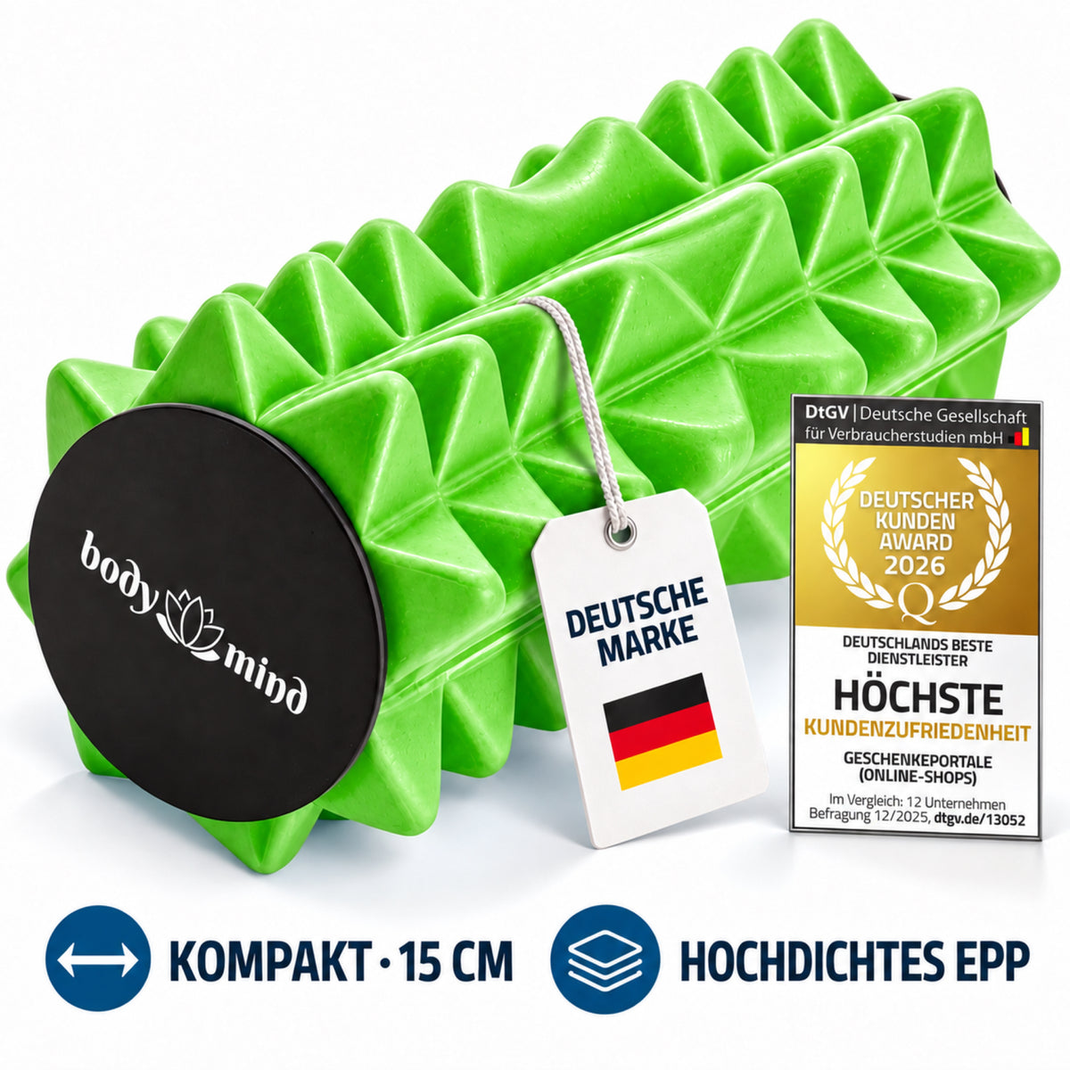 Body & Mind Mini-Faszienrolle für gezielte Muskelentspannung 15 cm