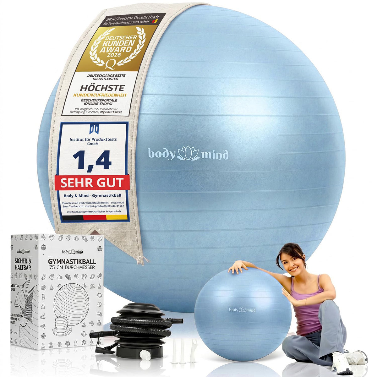Body & Mind Gymnastikball in Blau – Amazon-Hero B0G25NFXWW