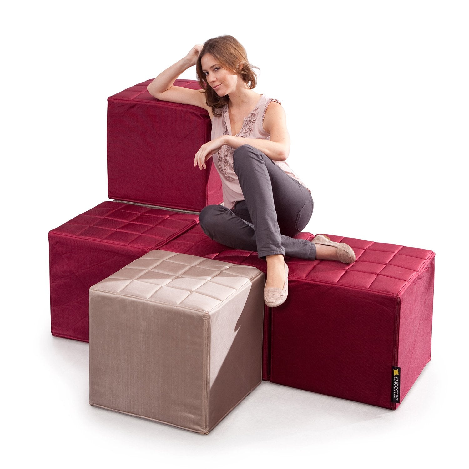 Cube-Sitzwurfel-Bordeaux