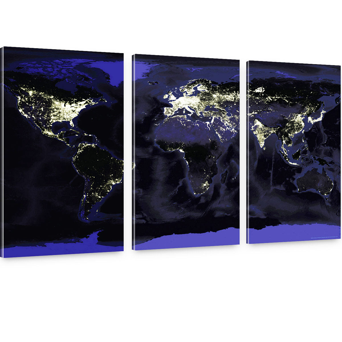 Earthlights-Welt-bei-Nacht-Kunstdruck-Leinwaende