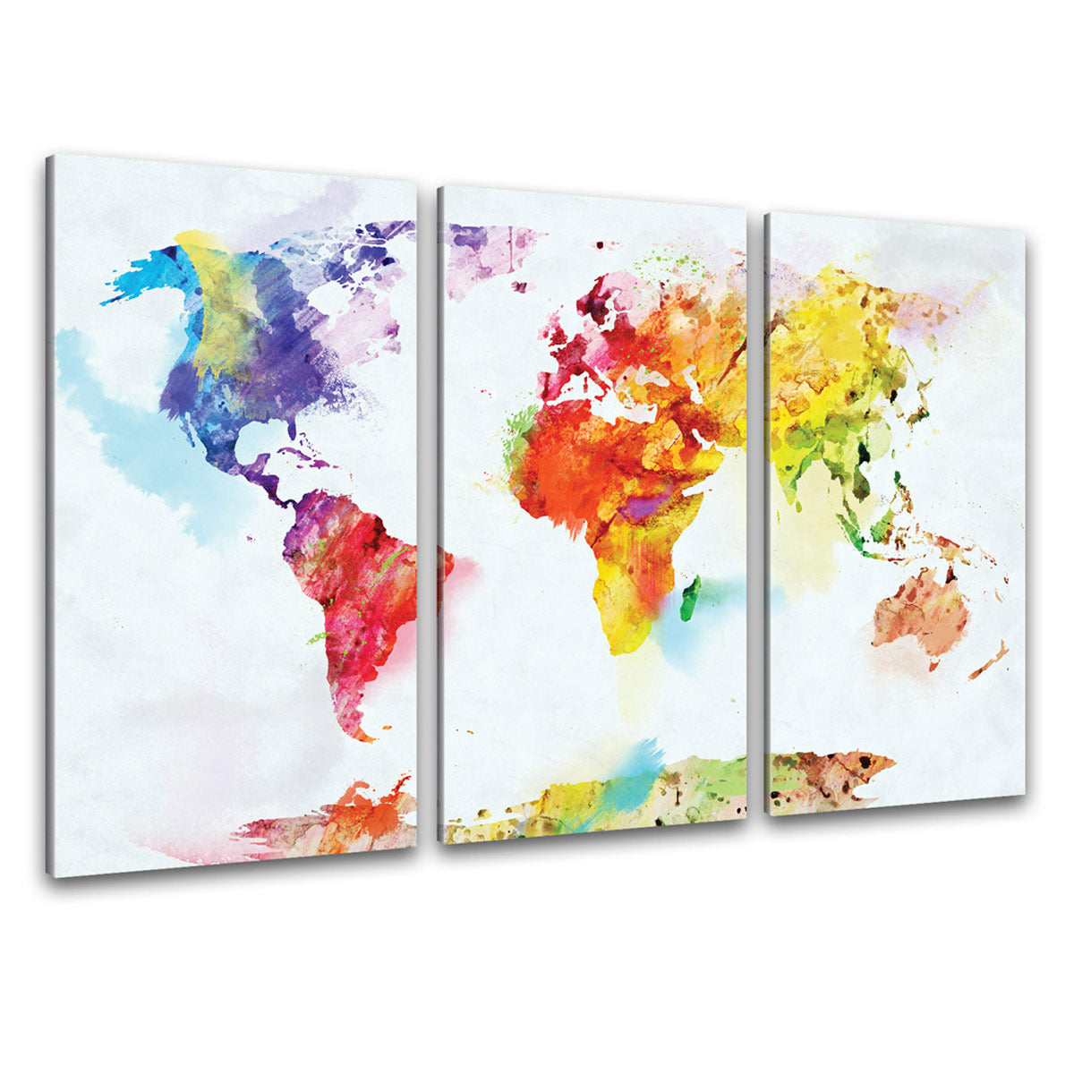 Leinwand-Weltkarte-bunter-Kunstdruck