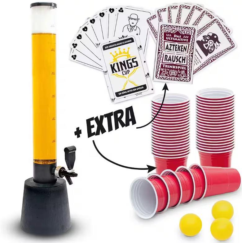 Biertower Deluxe Set 3,5 Liter mit Bechern und Karten