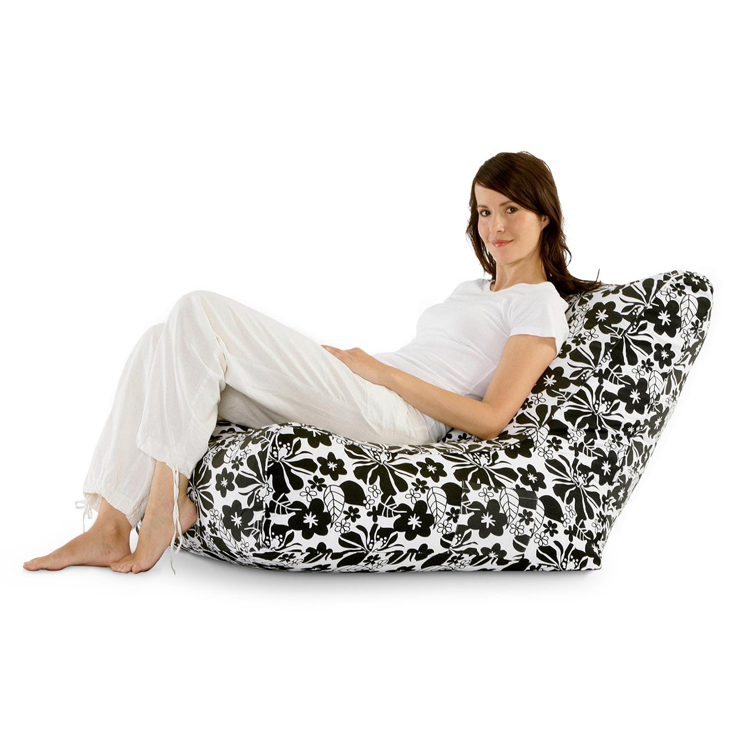 Sitzsack-Lounge-Chair-Schwarz-Weiss