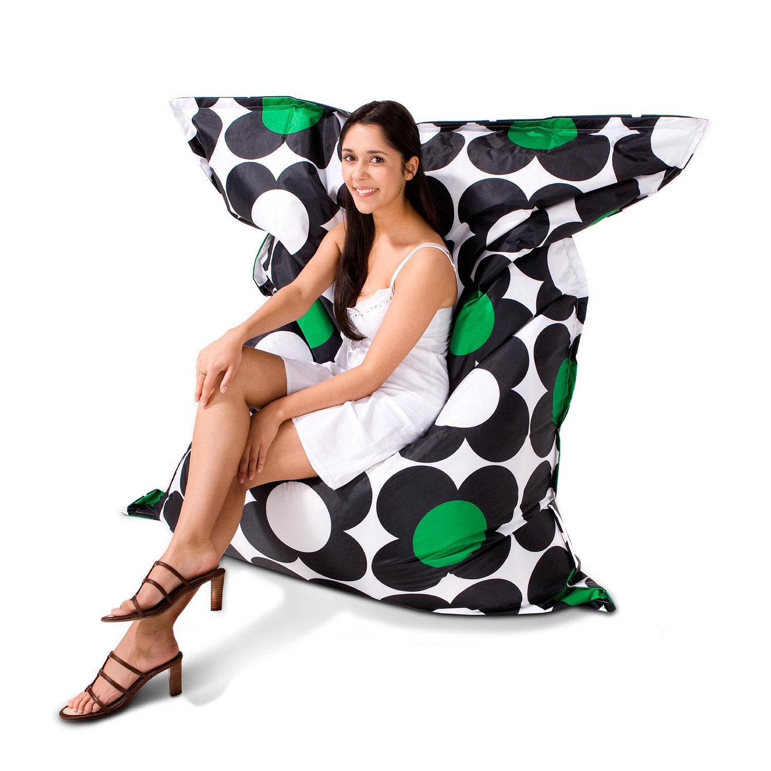 Sitzsack-Nightflower-schwarz-gruen