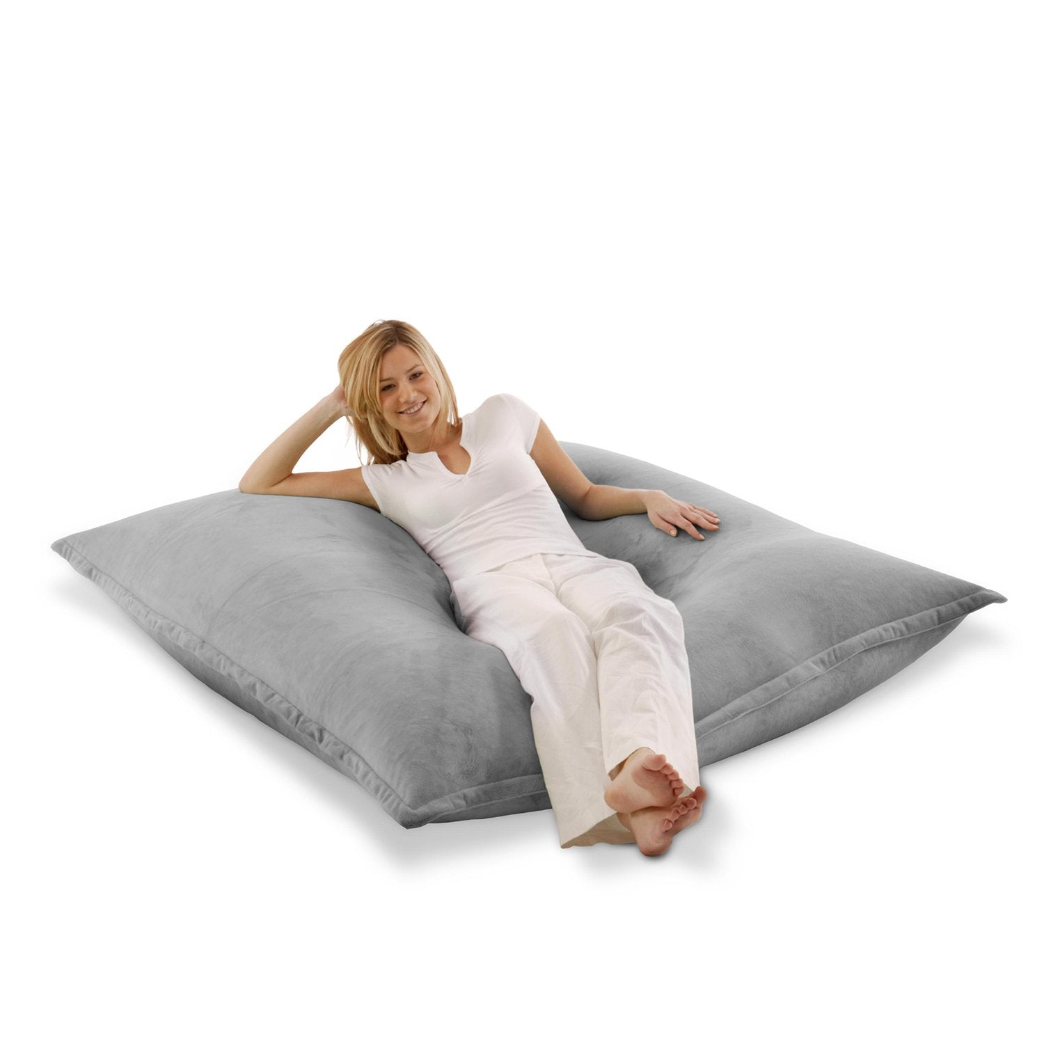 Sitzsack-Samt-grau