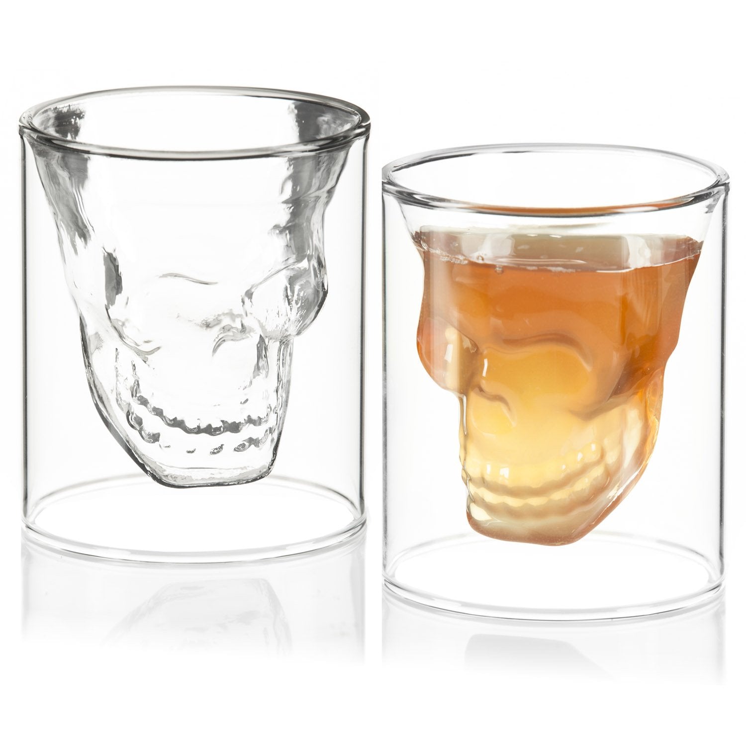 Skelett-Schaedel-Schnapsglas