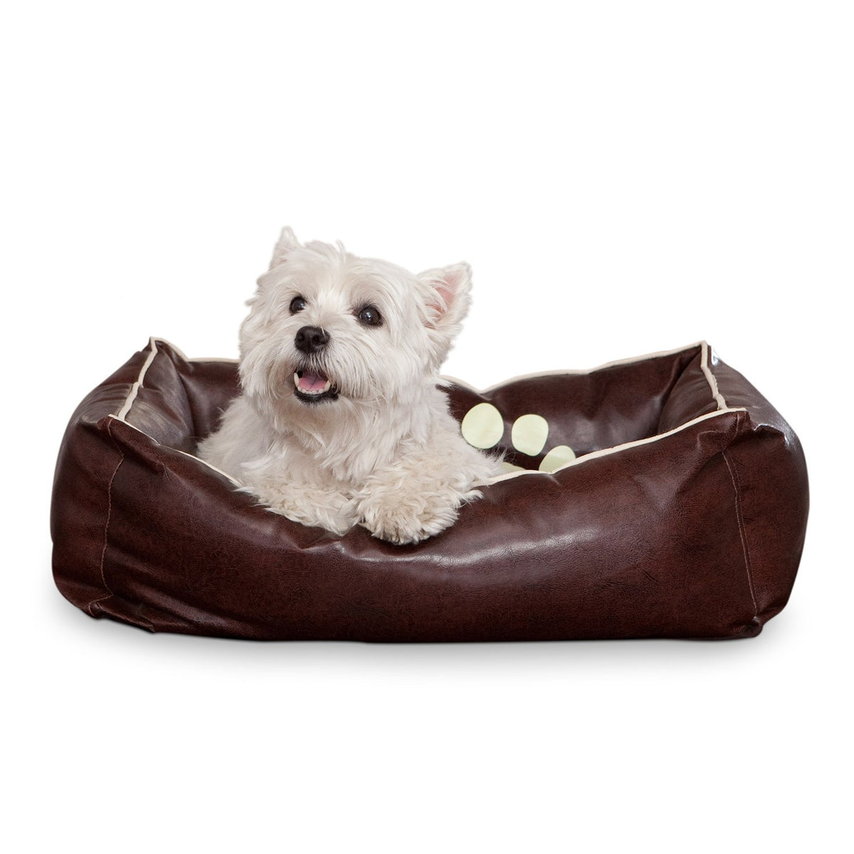 Smoothy Hundebett - Hundekissen aus braunem Leder