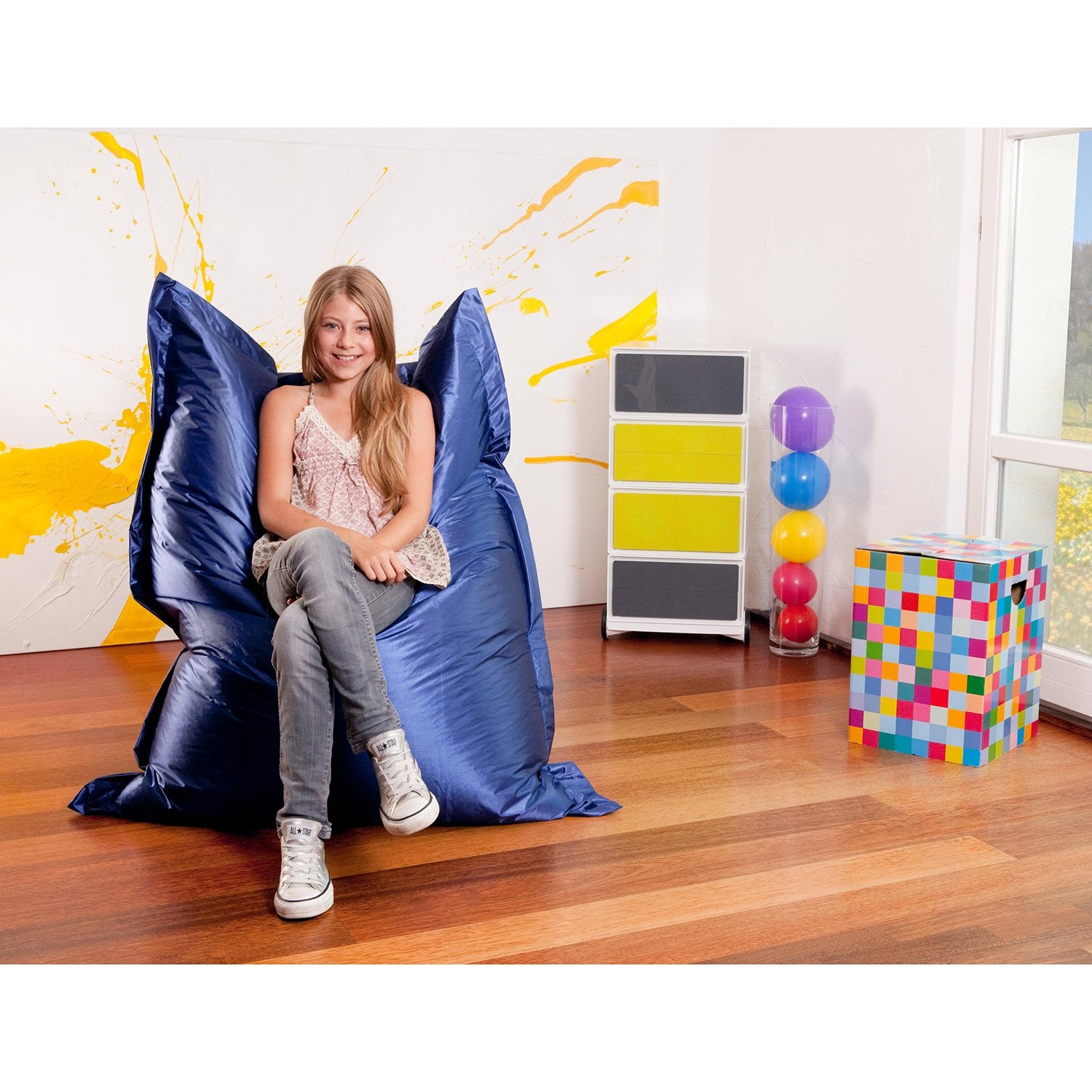Smoothy-Sitzkissen-Junior-Metallic-Blau