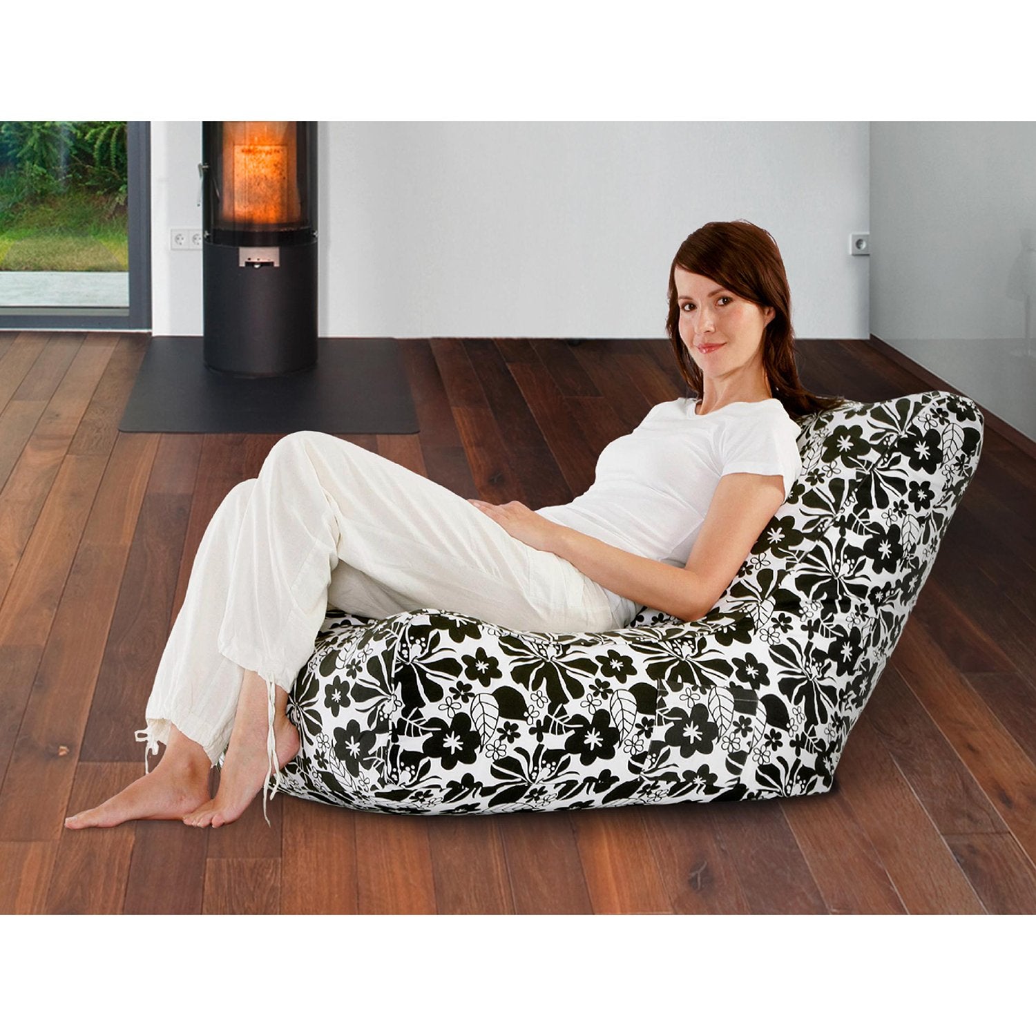 Smoothy-Sitzkissen-Lounge-Chair-Schwarz-Weiss