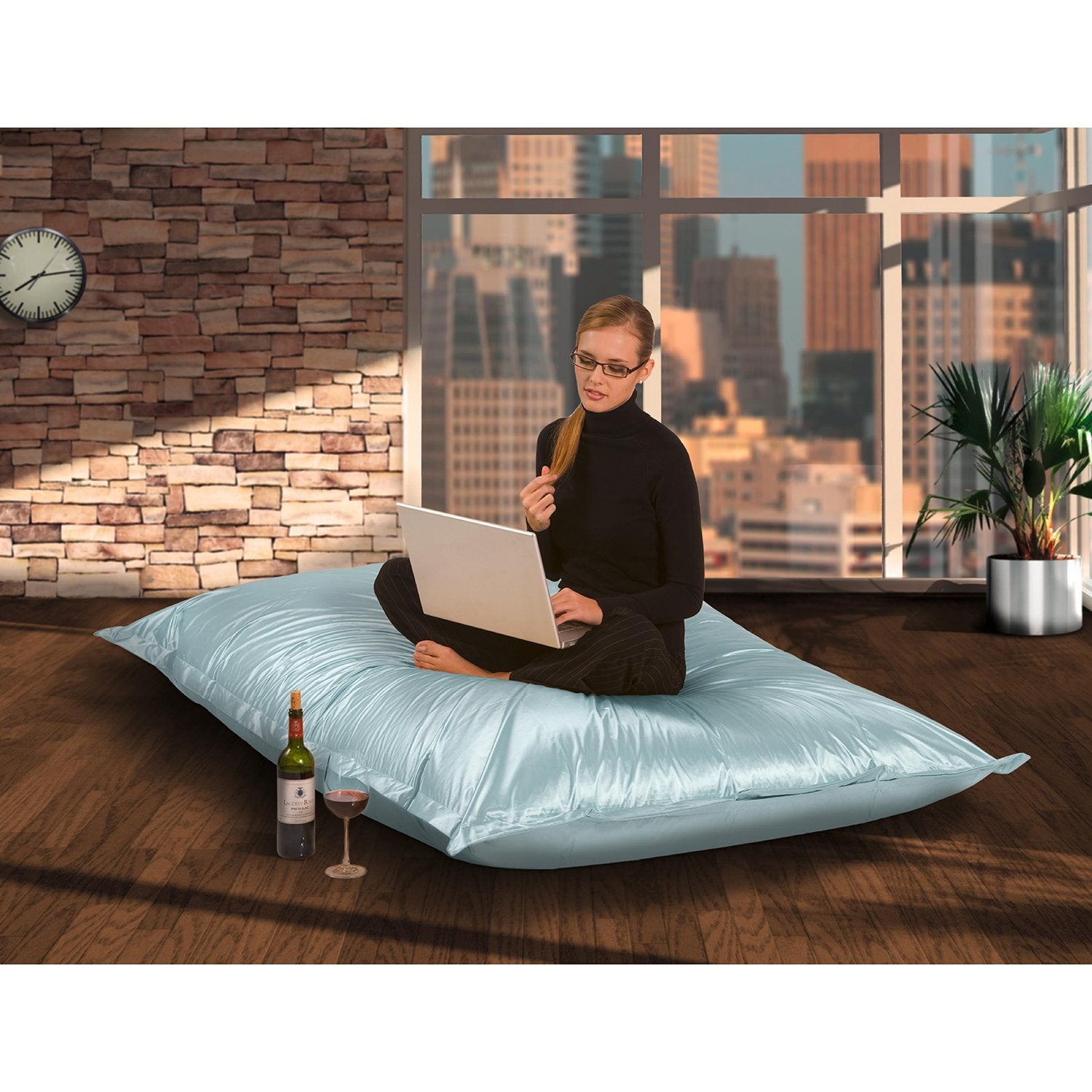 Smoothy-Sitzkissen-metallic-aquamarin