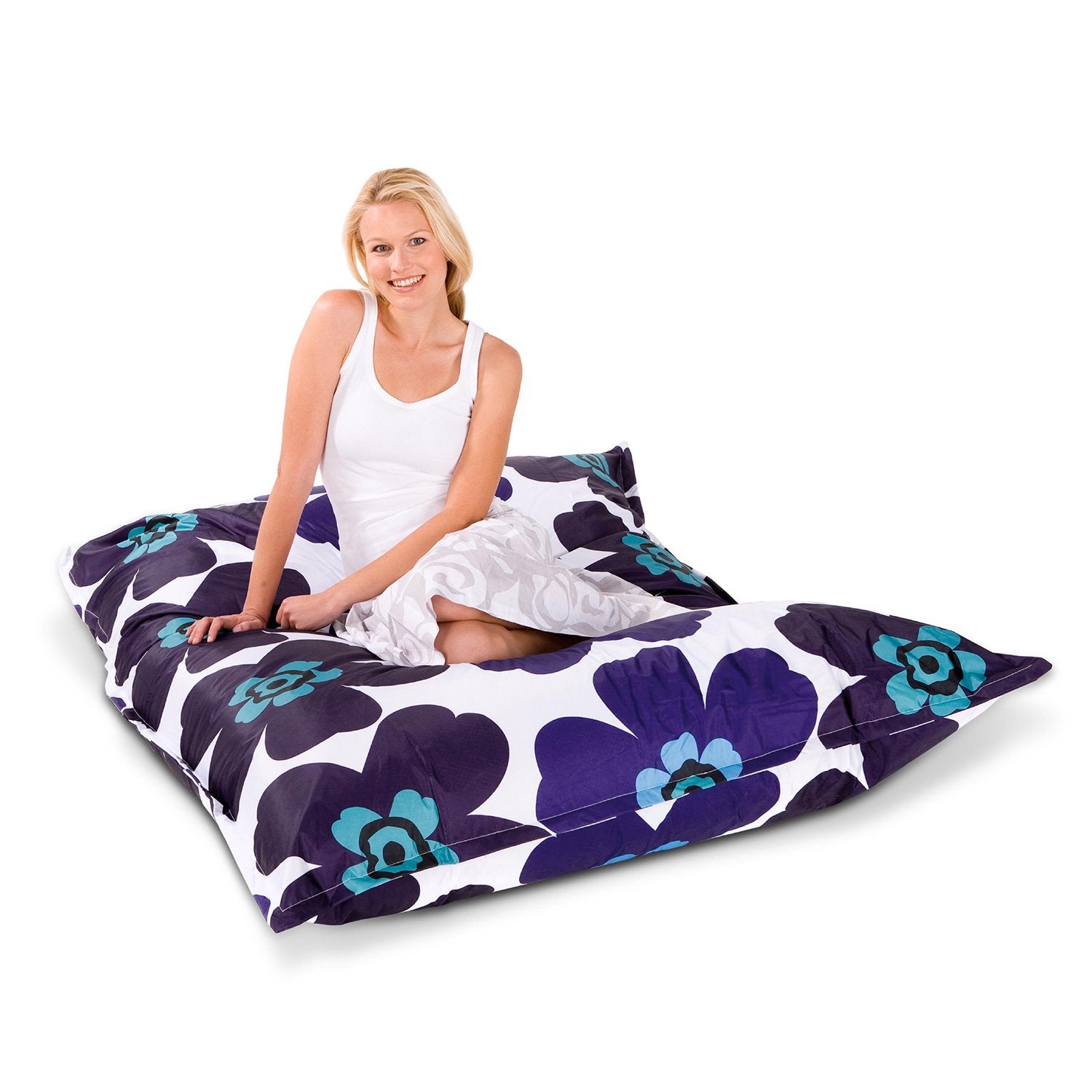 Smoothy-Sitzsack-Floralia-indigo-blau