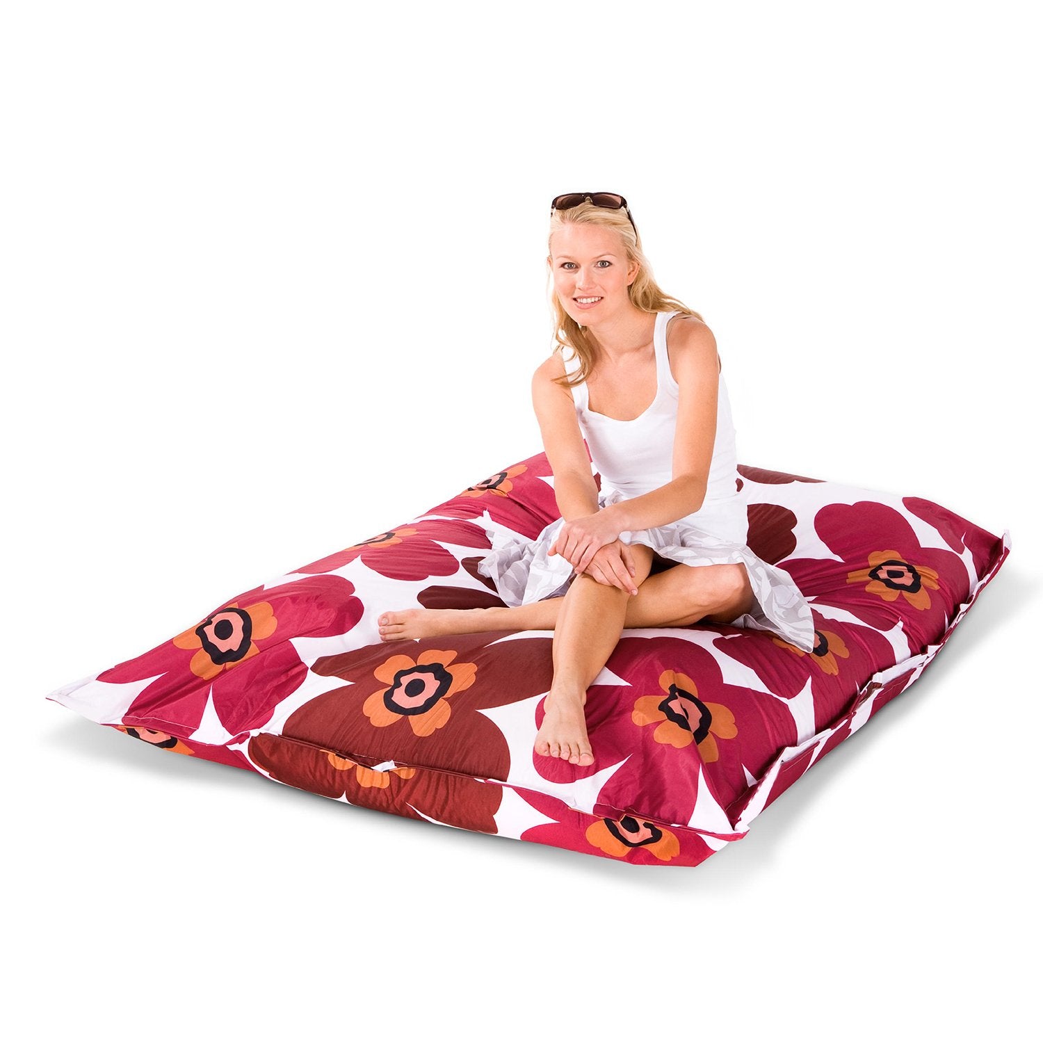 Smoothy-Sitzsack-Floralia-rot-braun