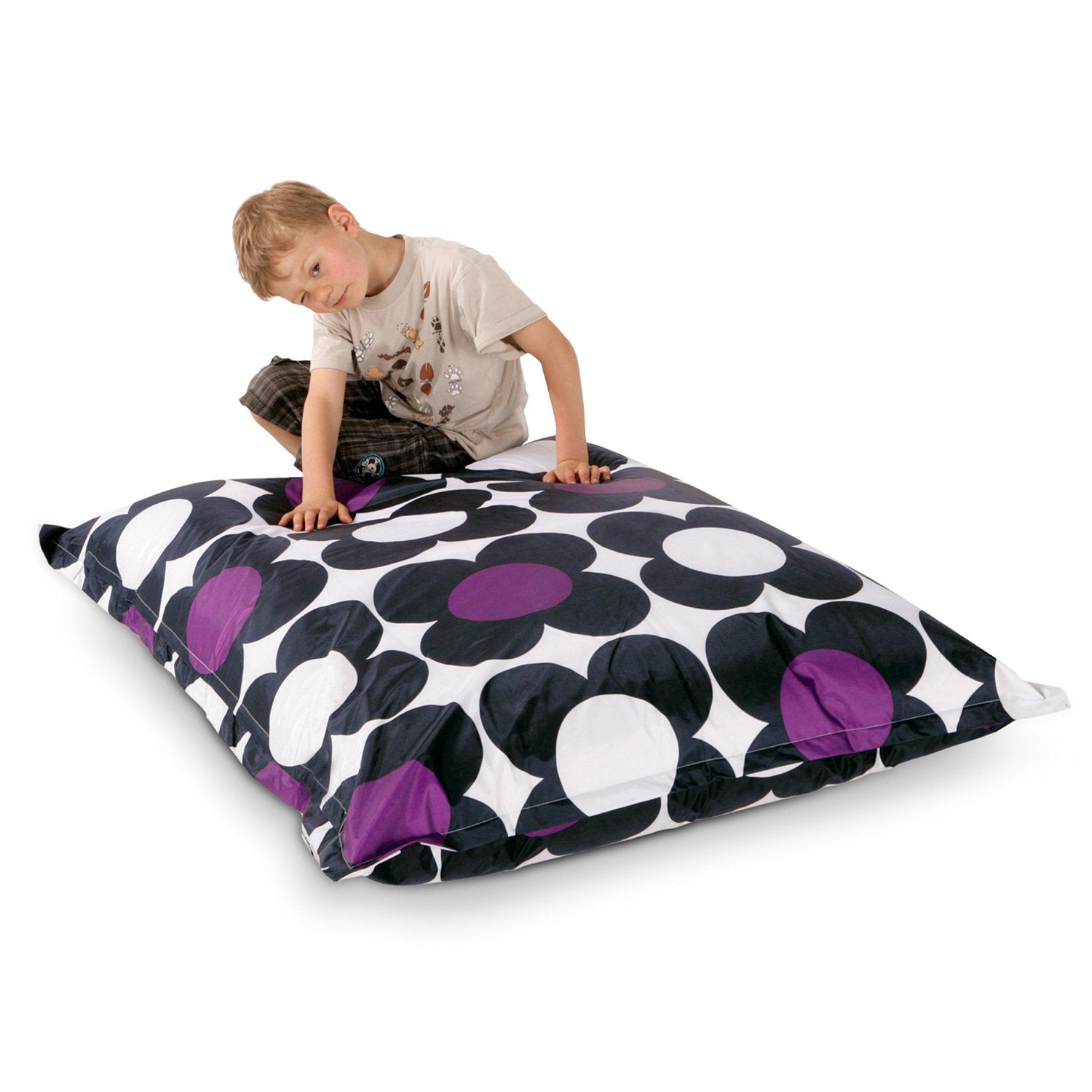 Smoothy-Sitzsack-Junior-Nightflower-Schwarz-Lila