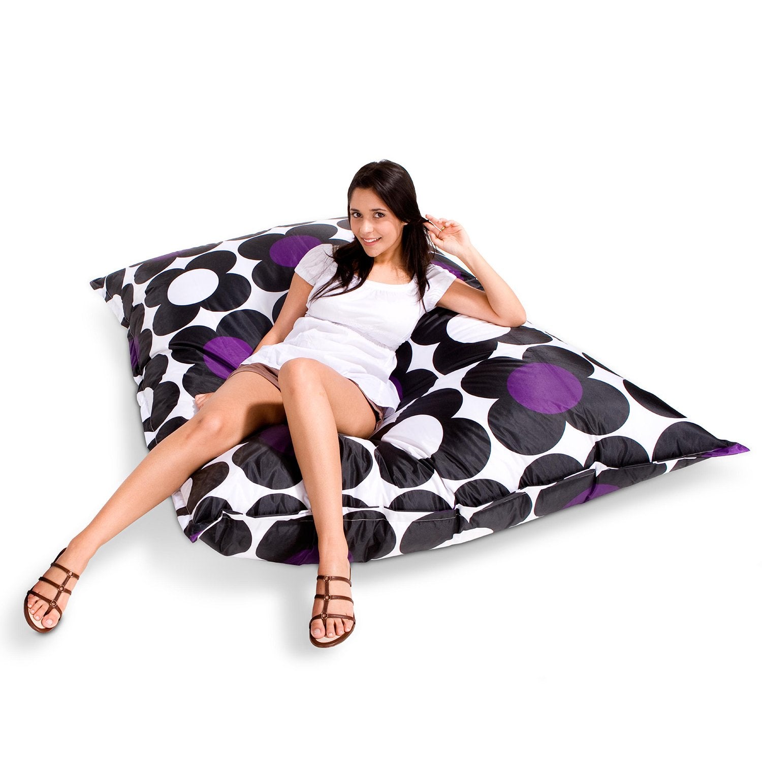Smoothy-Sitzsack-Nightflower-schwarz-violett