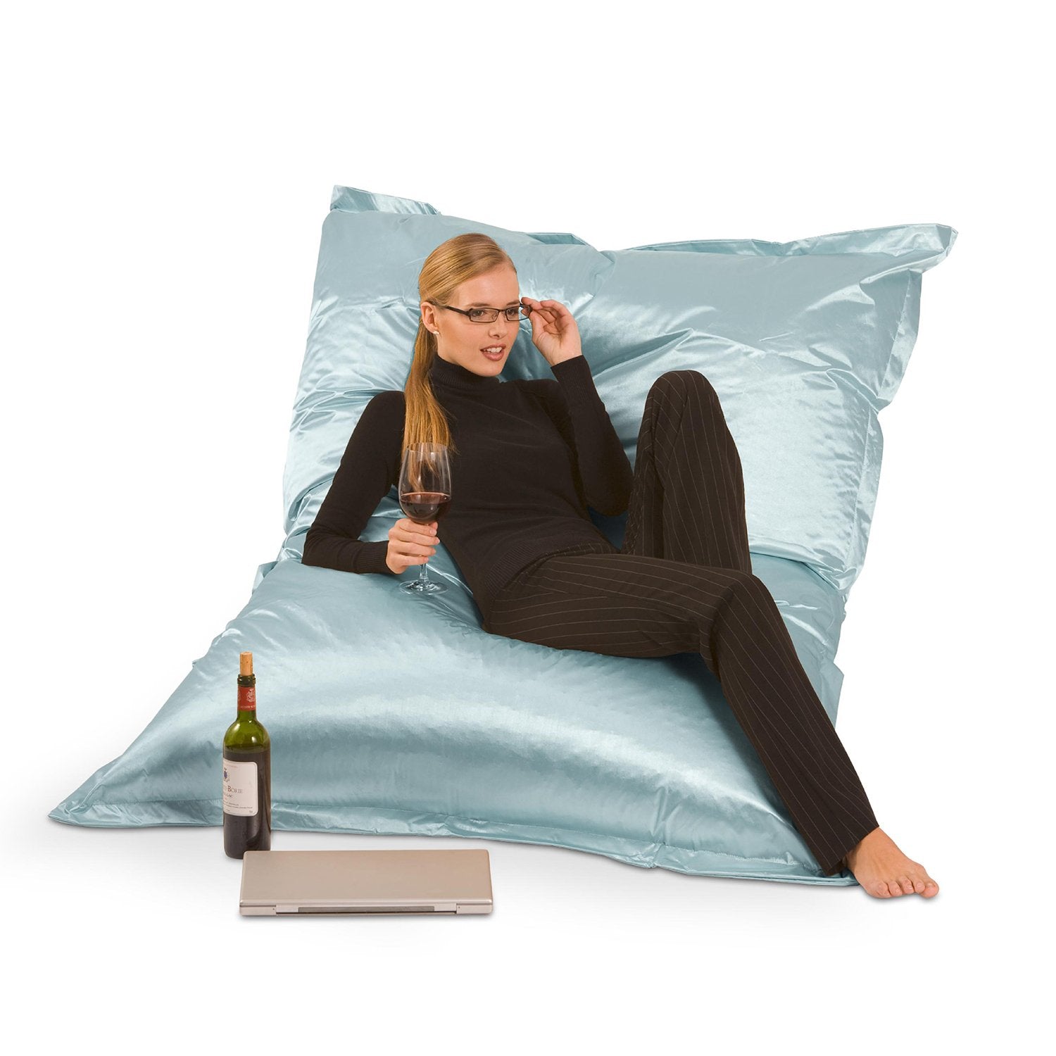 Smoothy-Sitzsack-metallic-aquamarin