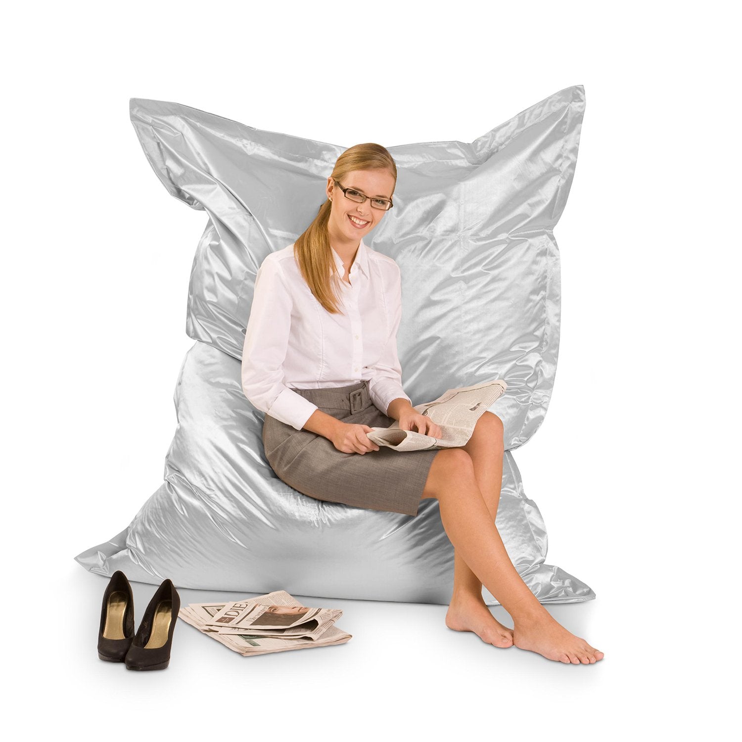 Smoothy-Sitzsack-metallic-silber