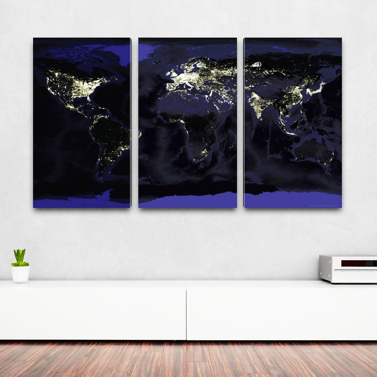 Welt-bei-Nacht-Kunstdruck
