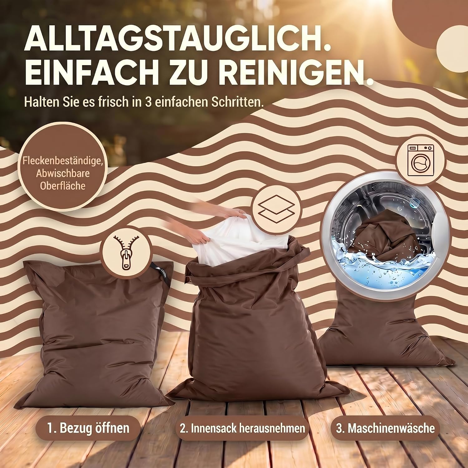 LazyBag XXL Sitzsack - Wasserfestes Outdoor Sitzkissen 180x140 cm
