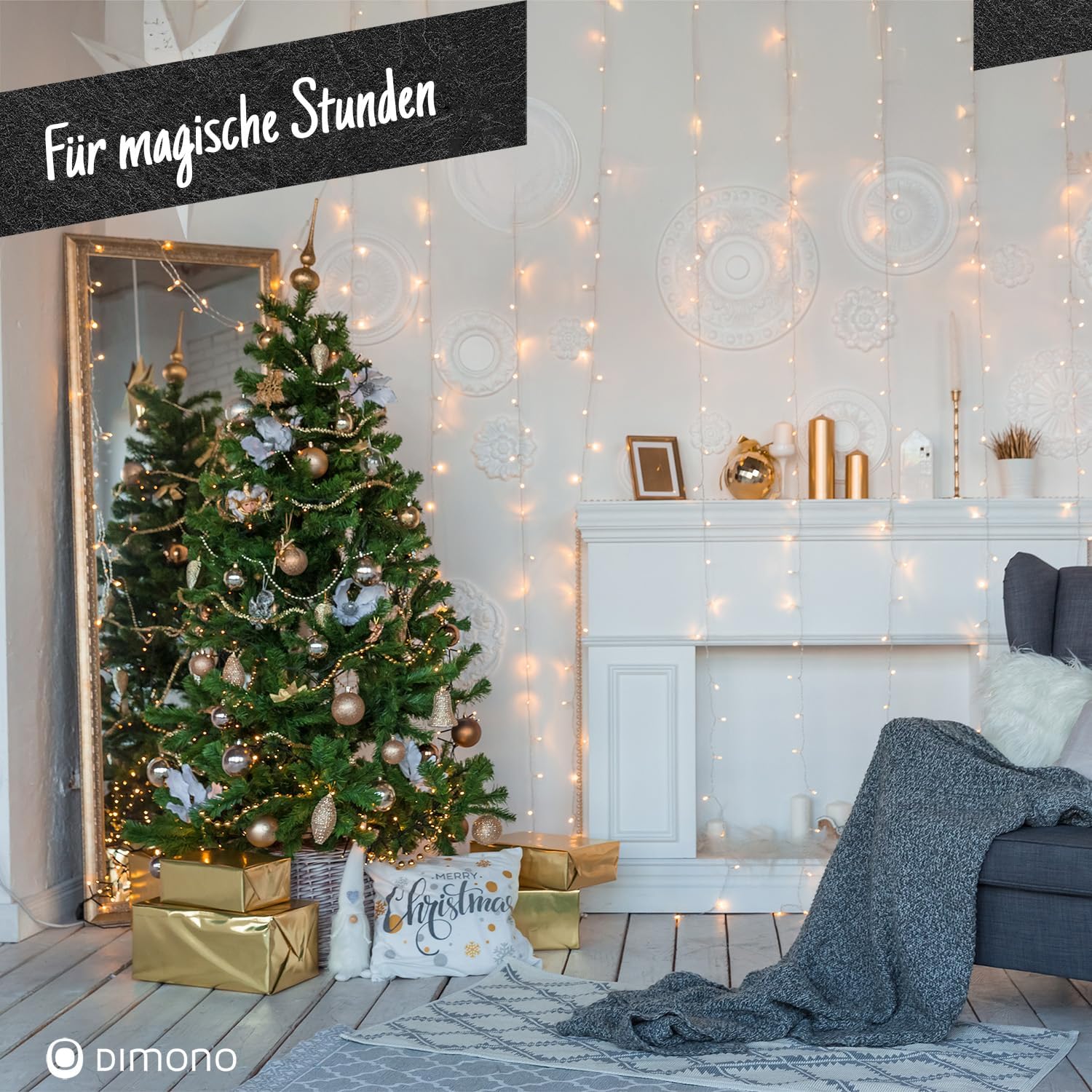 Künstlicher Weihnachtsbaum 180cm - Dichter Tannenbaum mit Ständer