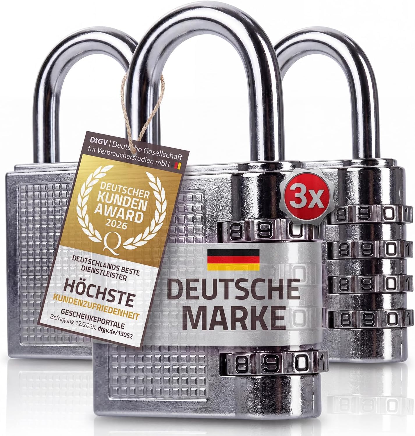 Zahlenschloss Vorhängeschloss mit 4-stelligem Code - Robust & Sicher