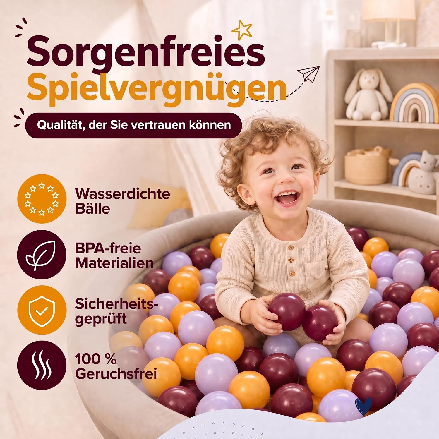 Bällebad Bälle 100er Set - Robuste 6 cm Spielbälle für Kinder
