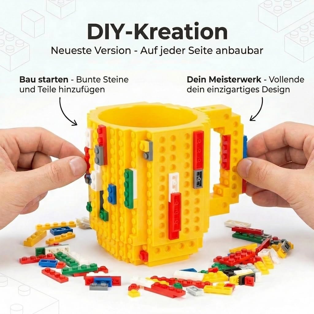 Brick Mug - Bausteine-Kaffeetasse 350ml - Kompatibler DIY Becher