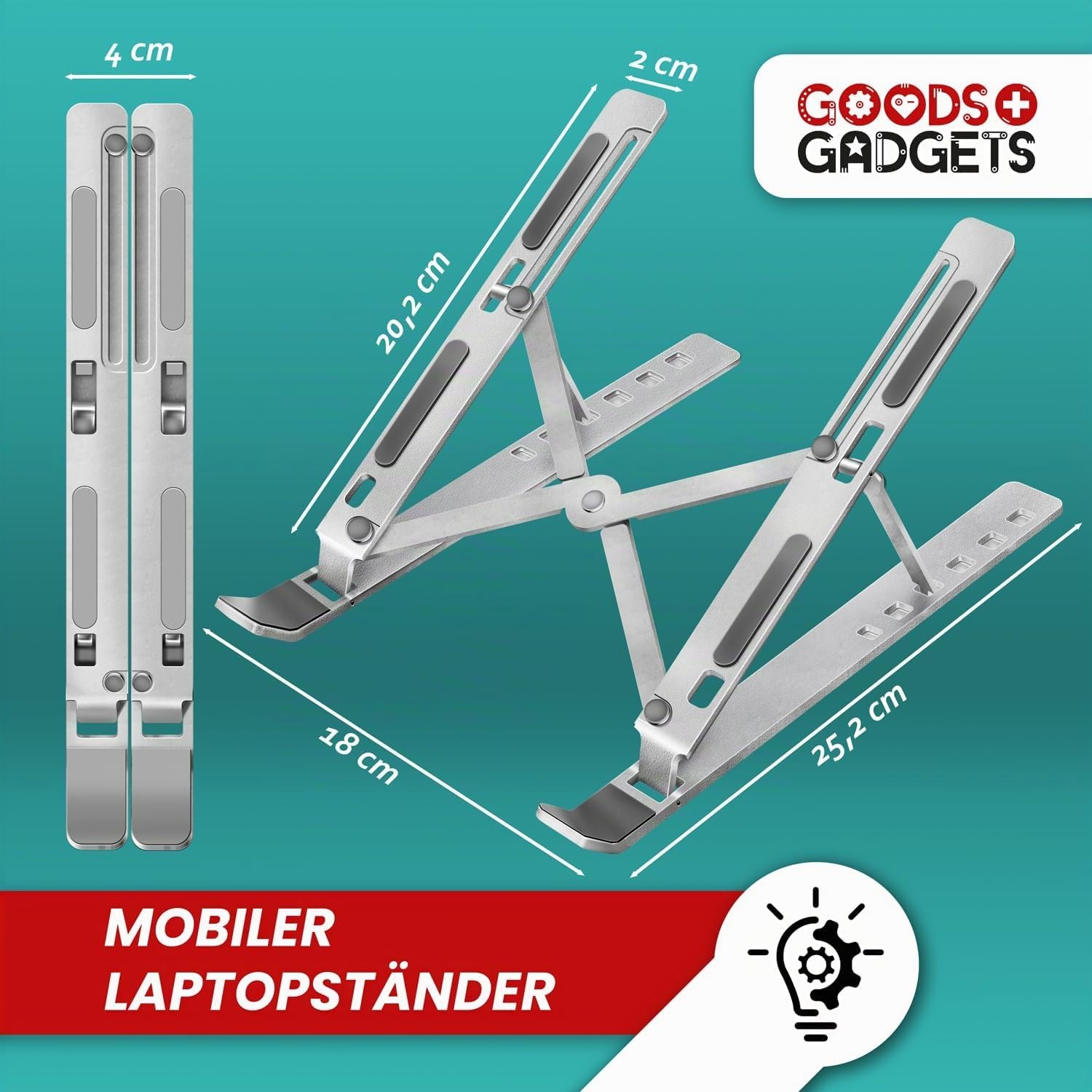 Ergonomische Laptophalterung – Faltbar & Höhenverstellbar