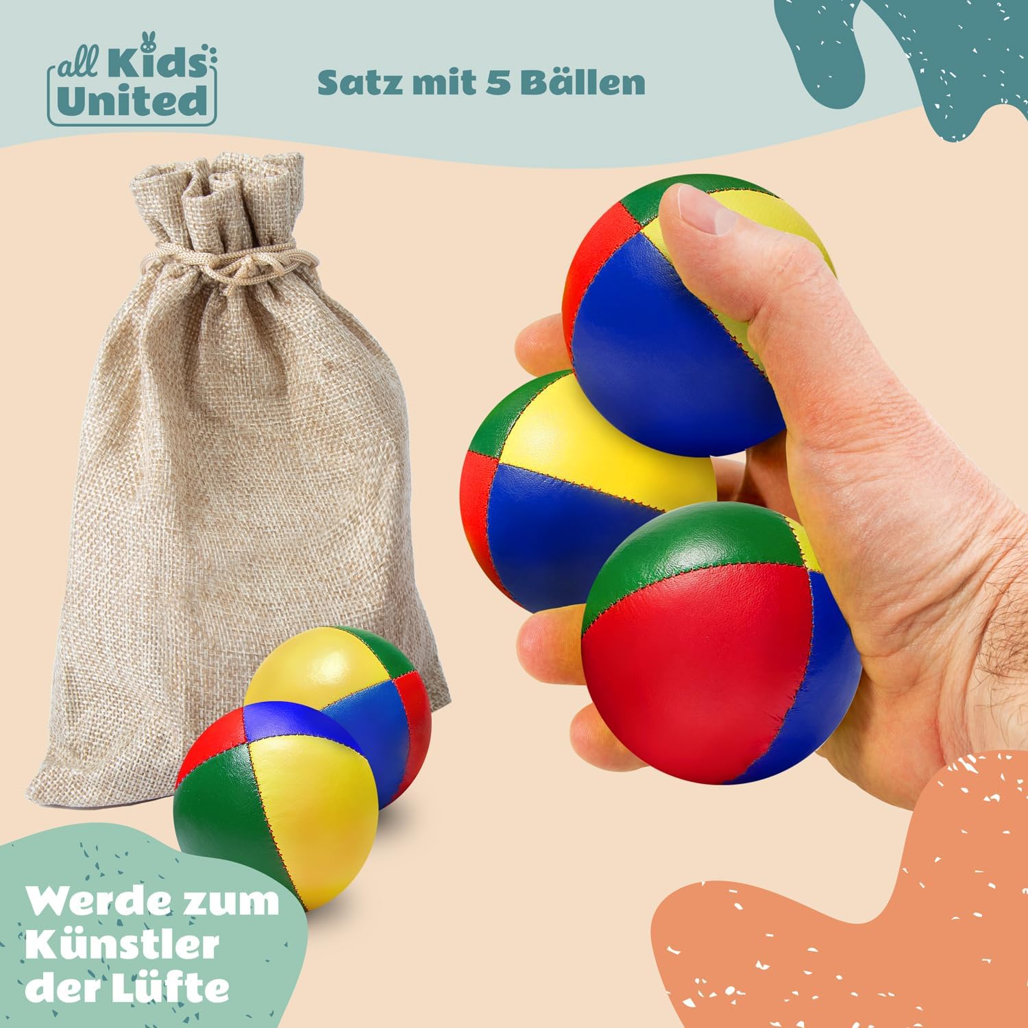 Jonglierbälle 5er Set – Profi Juggling Balls für Anfänger & Profis