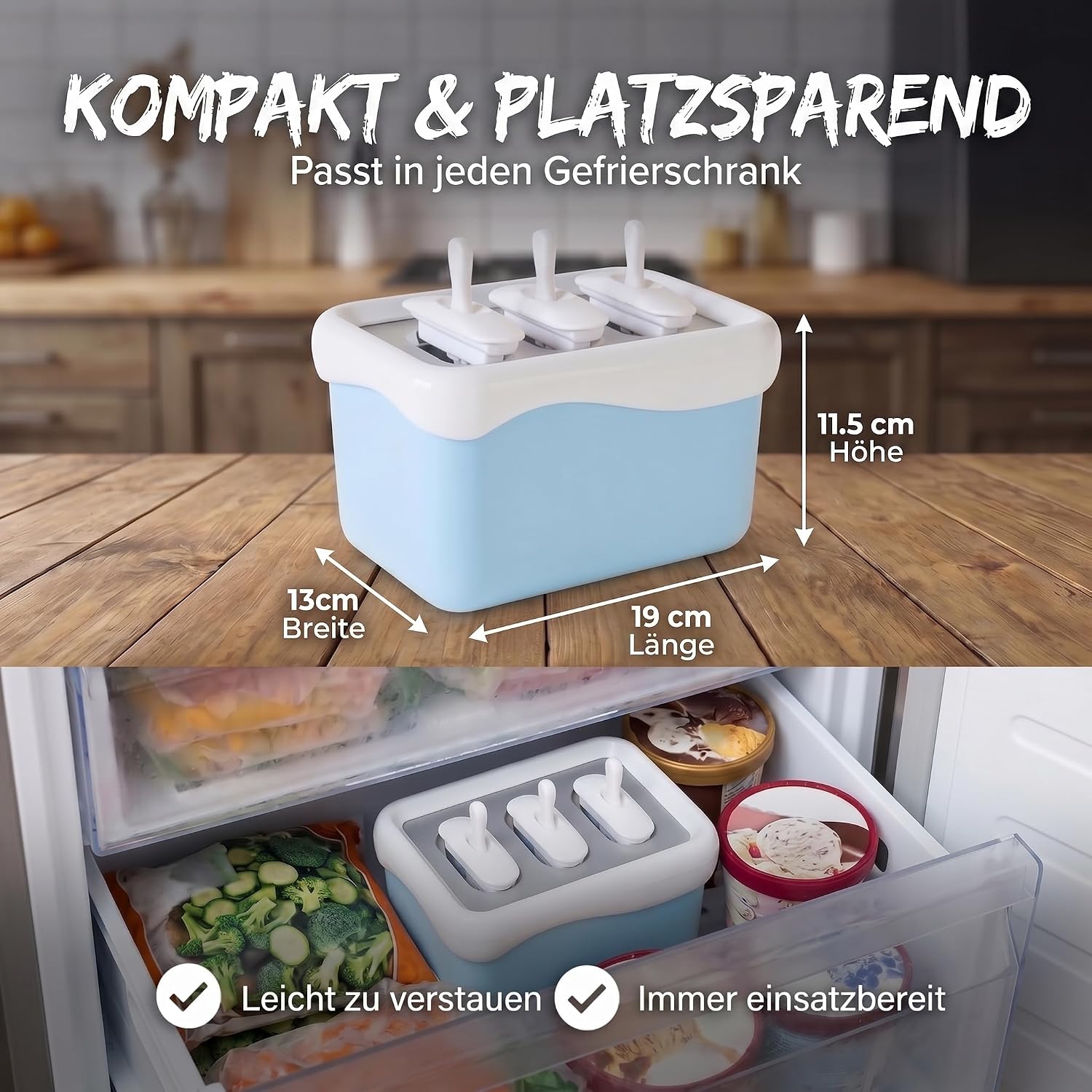 Eismaschine Eis am Stiel - Schneller Eis-Bereiter (15 Min.)