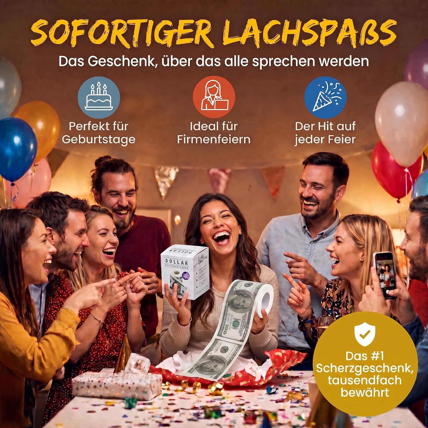 $100-Schein Klopapier – Lustiges Scherzartikel-Geschenk für Wichteln