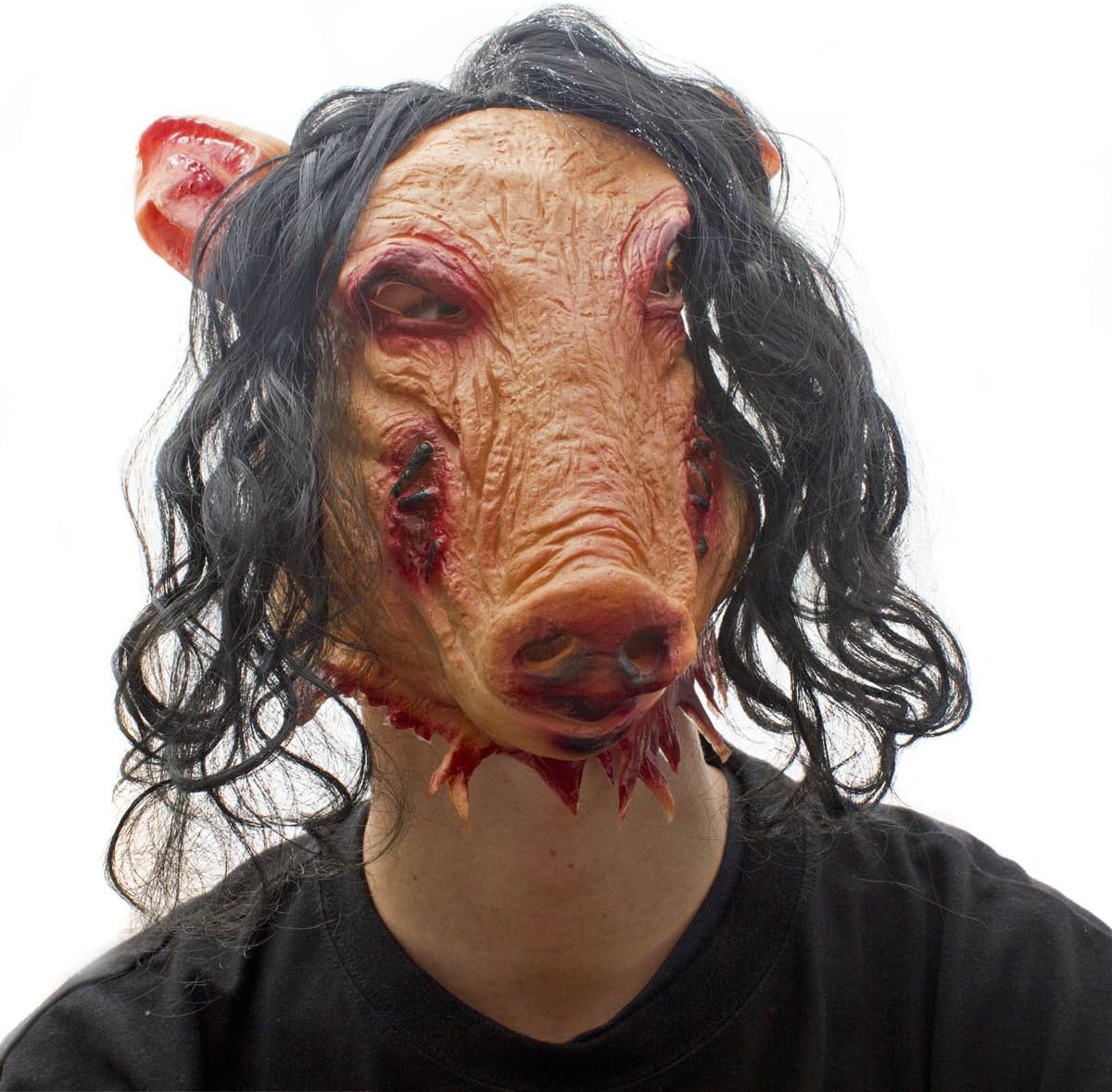 Horror Schweine Maske - Gruselige Halloween Latex-Vollmaske