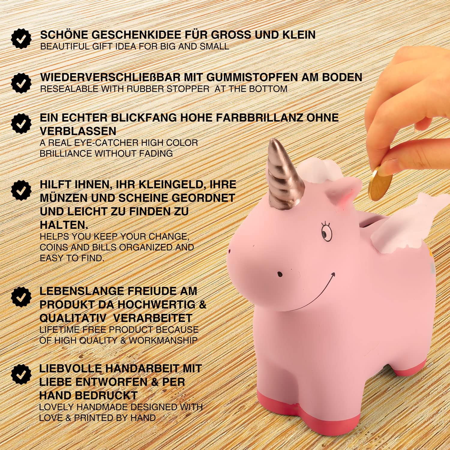Keramik-Sparschwein zum Beschriften - Spardose mit Kreide
