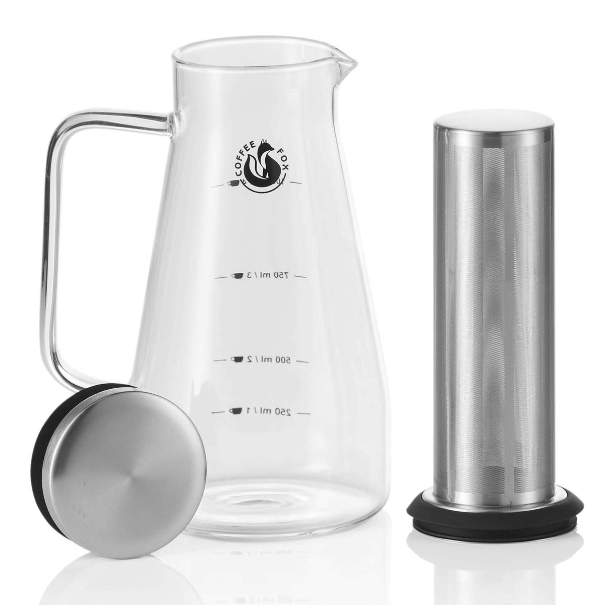 Pour Over Kaffeebereiter - Glaskaraffe mit Edelstahl-Filter – Hauptbild