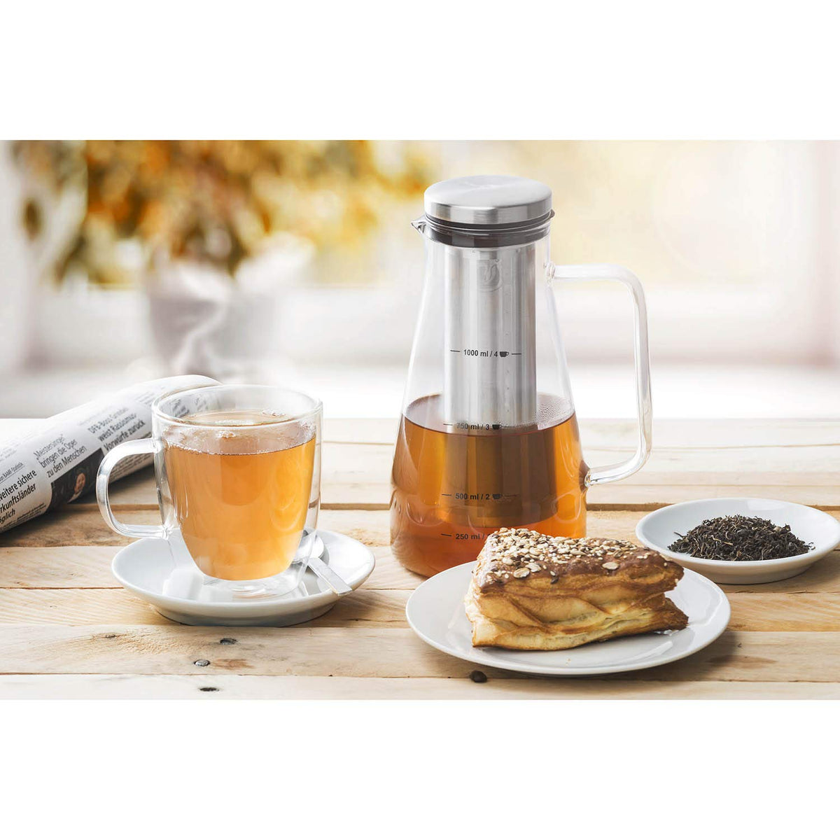 Pour Over Kaffeebereiter - Glaskaraffe mit Edelstahl-Filter – PT05