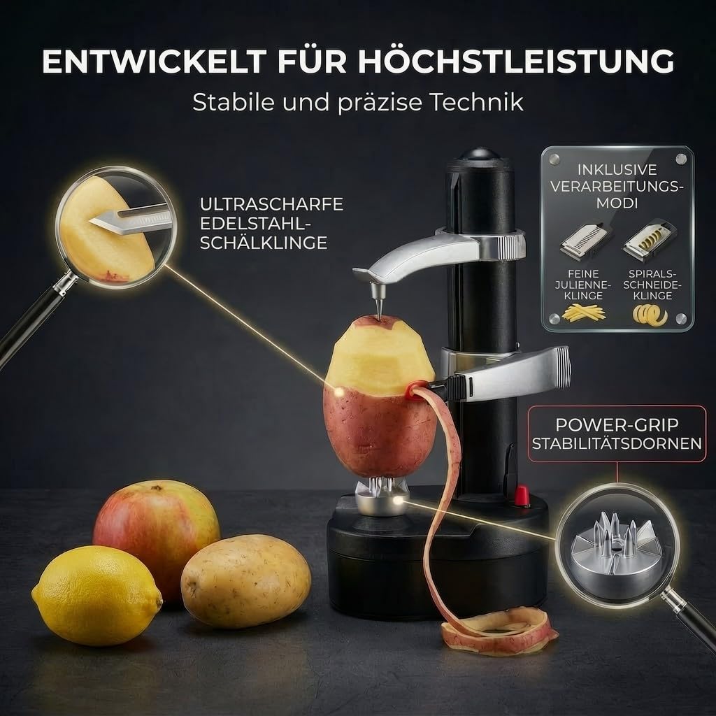 Elektrischer Sparschäler - Automatischer Kartoffelschäler & Obstschäler – PT06
