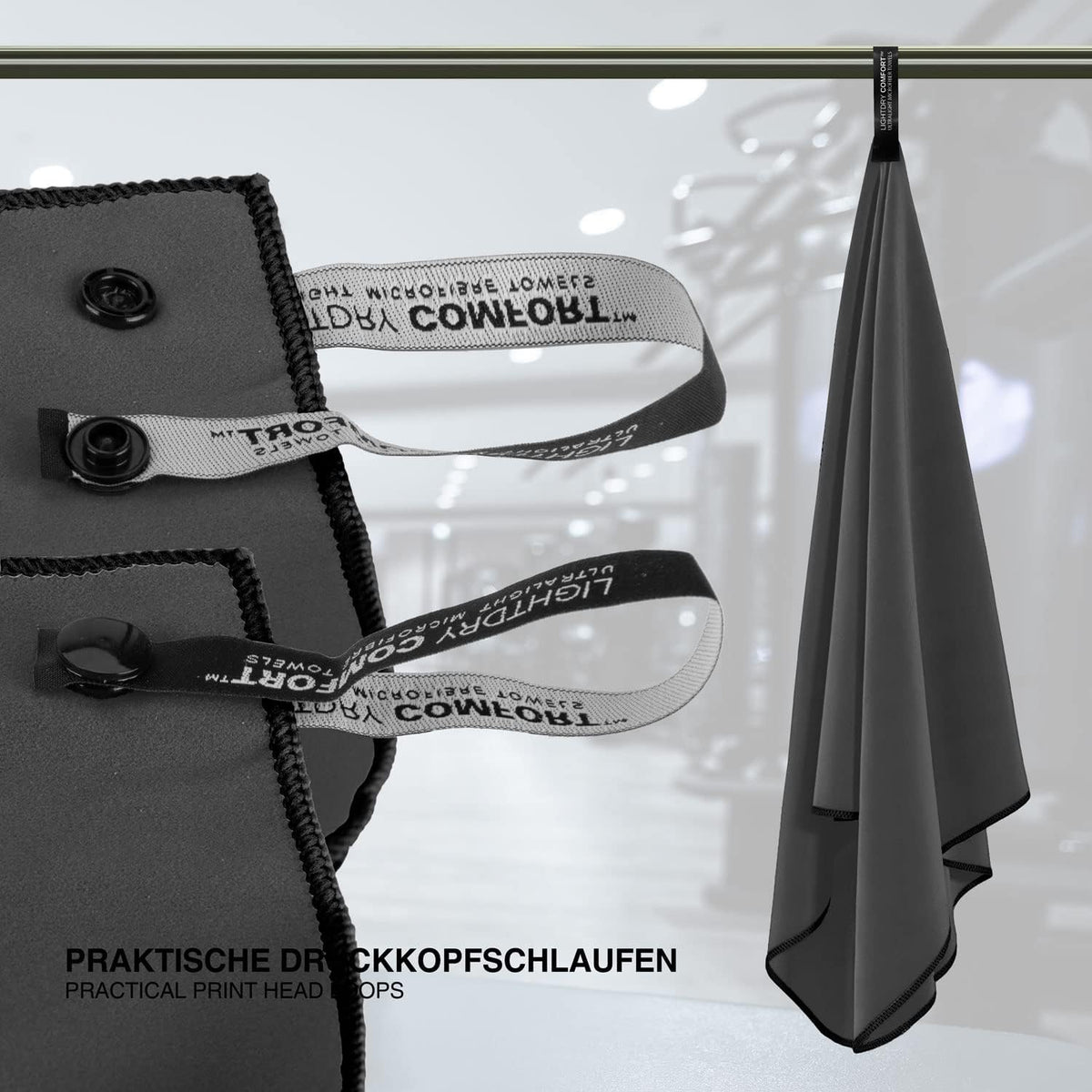 Mikrofaser Sporthandtuch 124x48cm - Schnelltrocknend & Kompakt