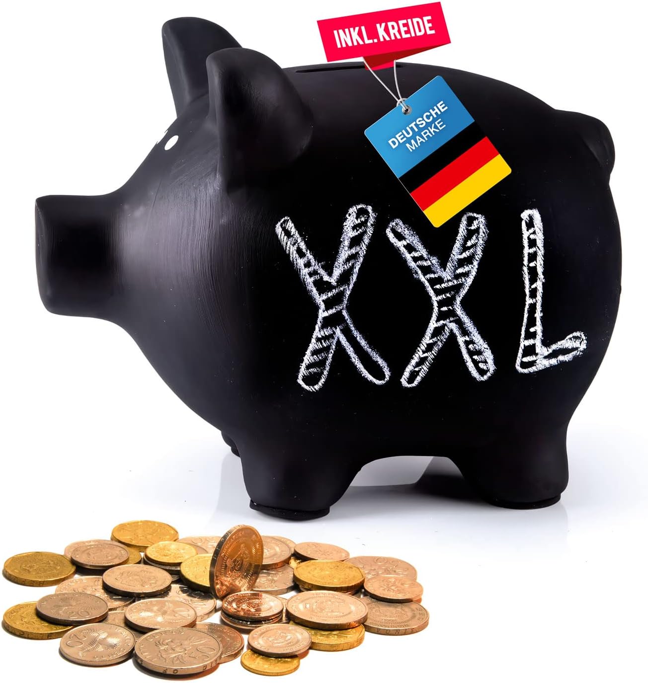 Keramik-Sparschwein zum Beschriften - Spardose mit Kreide