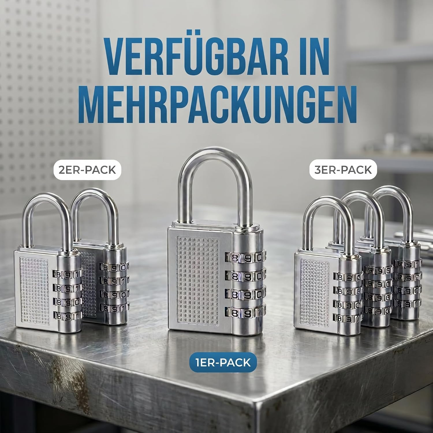 Zahlenschloss Vorhängeschloss mit 4-stelligem Code - Robust & Sicher