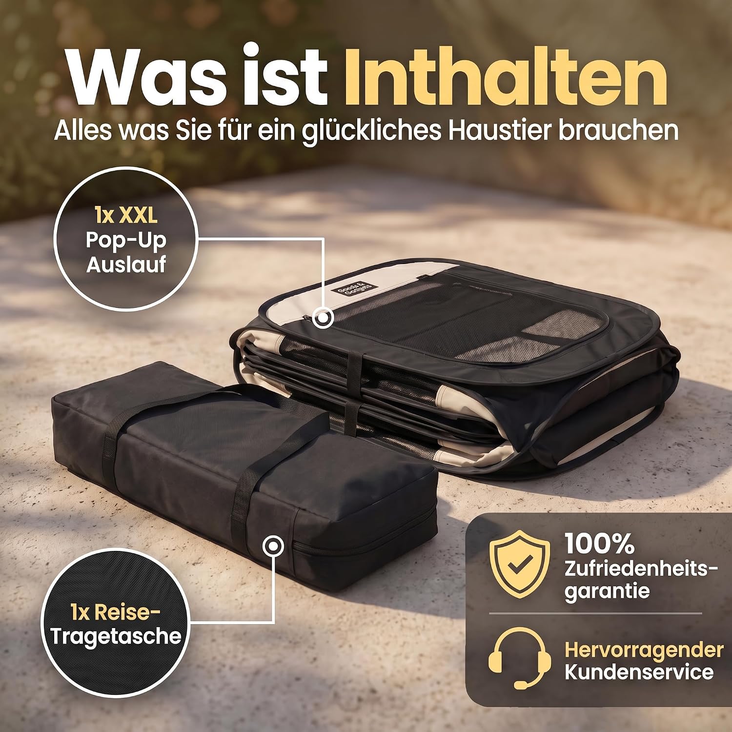 XXL Welpenlaufstall - Faltbares Hundegehege für Innen & Außen