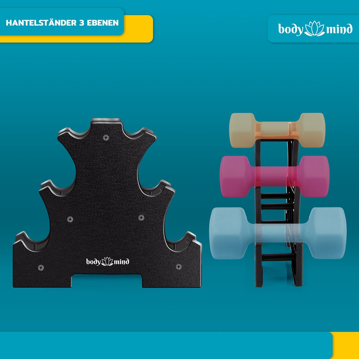 Body & Mind Hantelständer für 10 Kurzhanteln – Stabiles Hantel-Rack