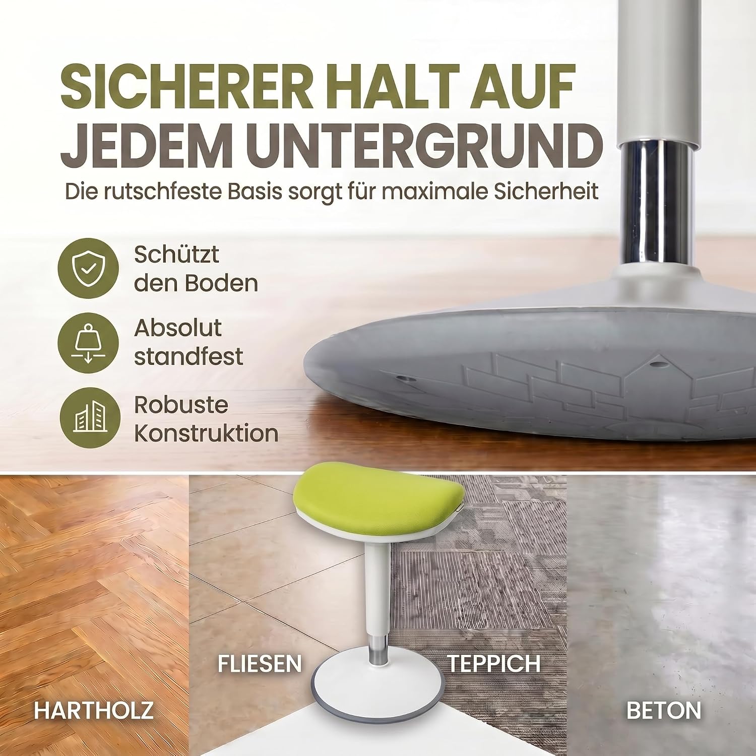 Ergonomischer Stehhocker 35-45cm - Höhenverstellbare Stehhilfe