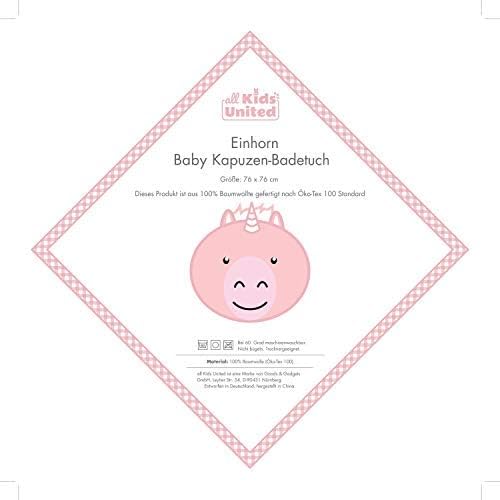 Einhorn Kapuzenhandtuch Baby - 100% Baumwolle Öko-Tex - 78x58 cm