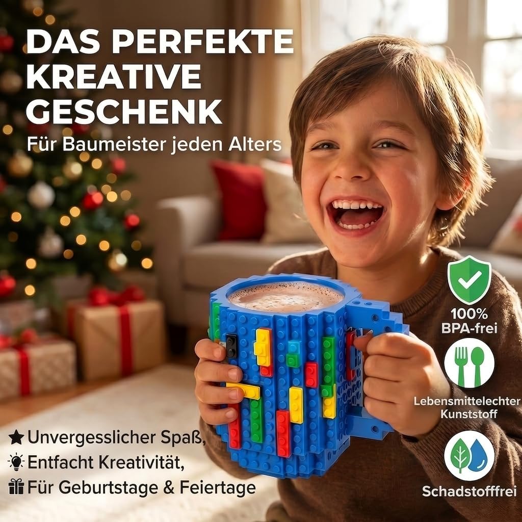 Brick Mug - Bausteine-Kaffeetasse 350ml - Kompatibler DIY Becher