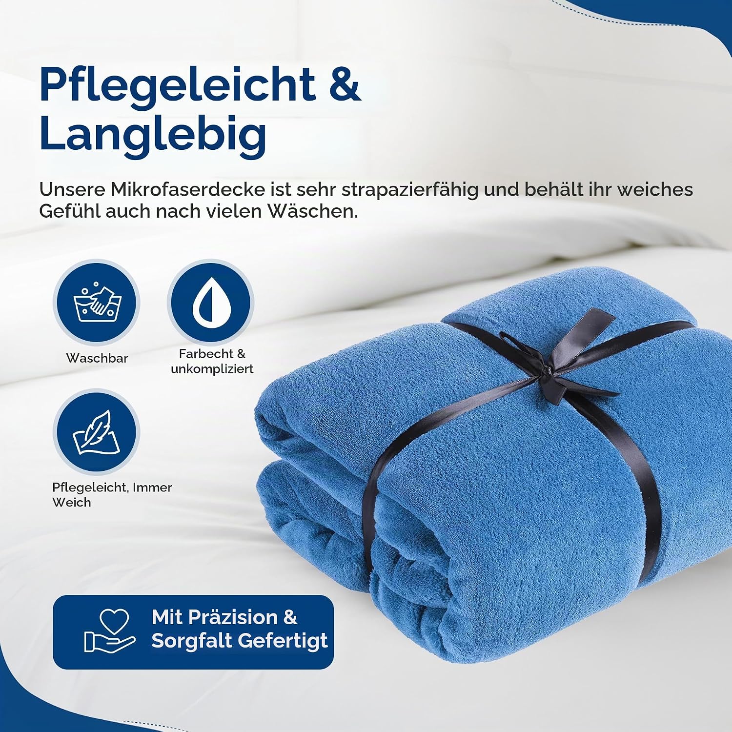 Feluna XXL Kuscheldecke 220x200 cm – Kuschelweiche Wohndecke Grau