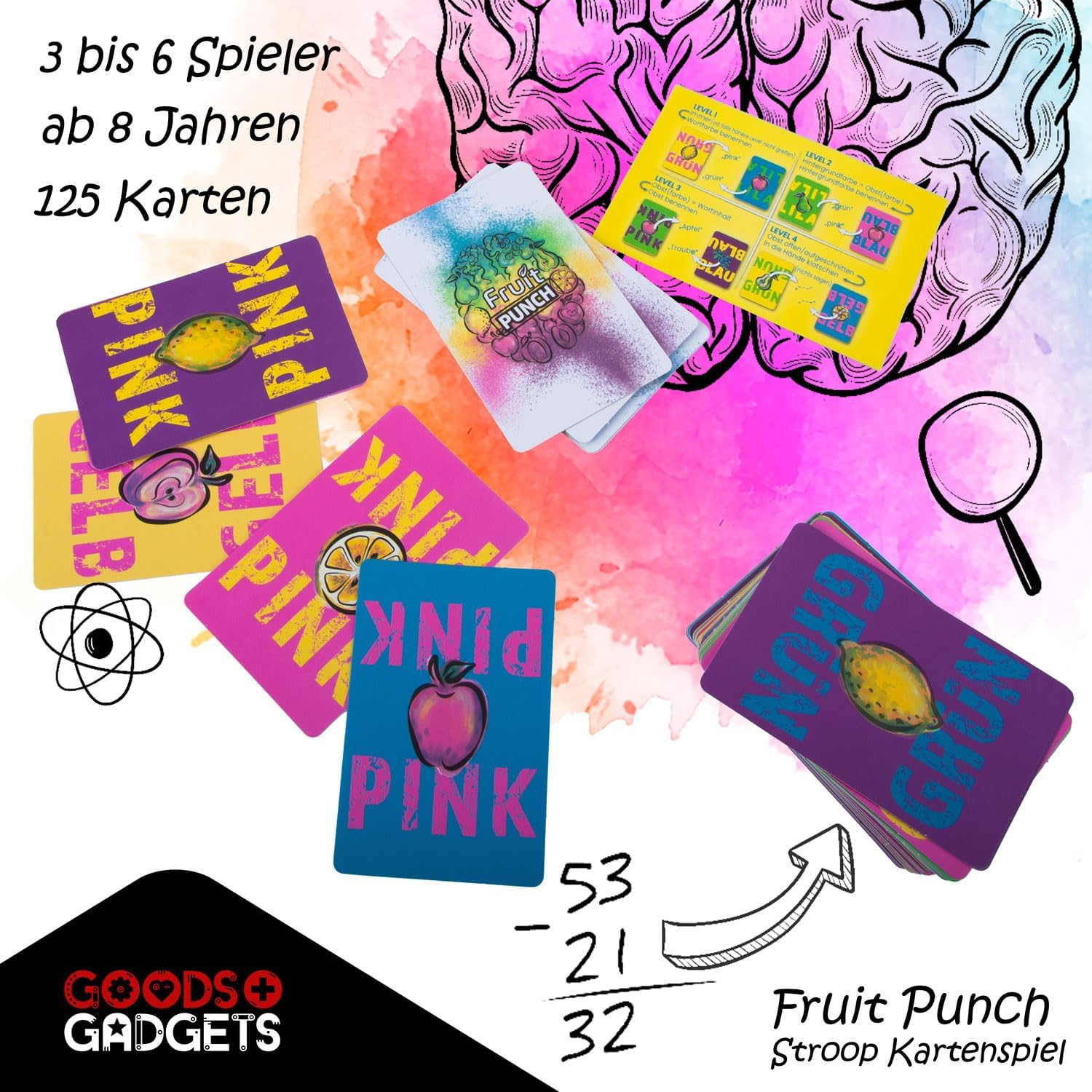Fruit Punch Stroop-Kartenspiel – Konzentrationsspiel & Gehirntraining